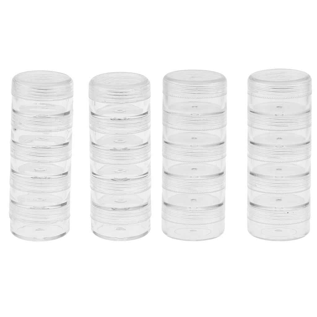 2 Set 5 Layers Stackable Interlocking Screw Containers Storage Box 95x36mm