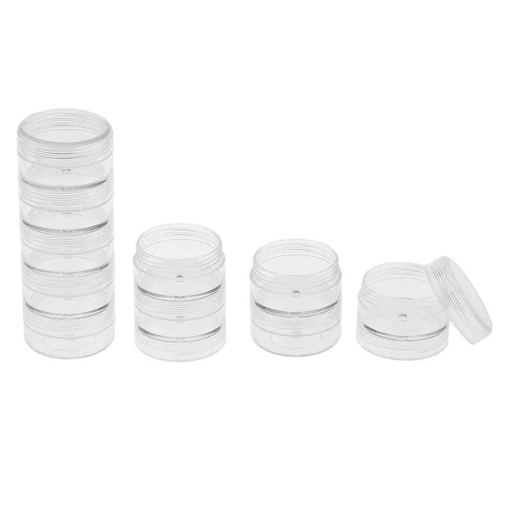 2 Set 5 Layers Stackable Interlocking Screw Containers Storage Box 95x36mm