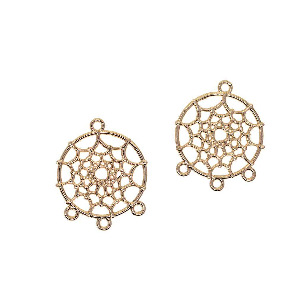 2x20 Pieces Dream Catcher Pendants Charms for Jewelry Making DIY Necklace Gold