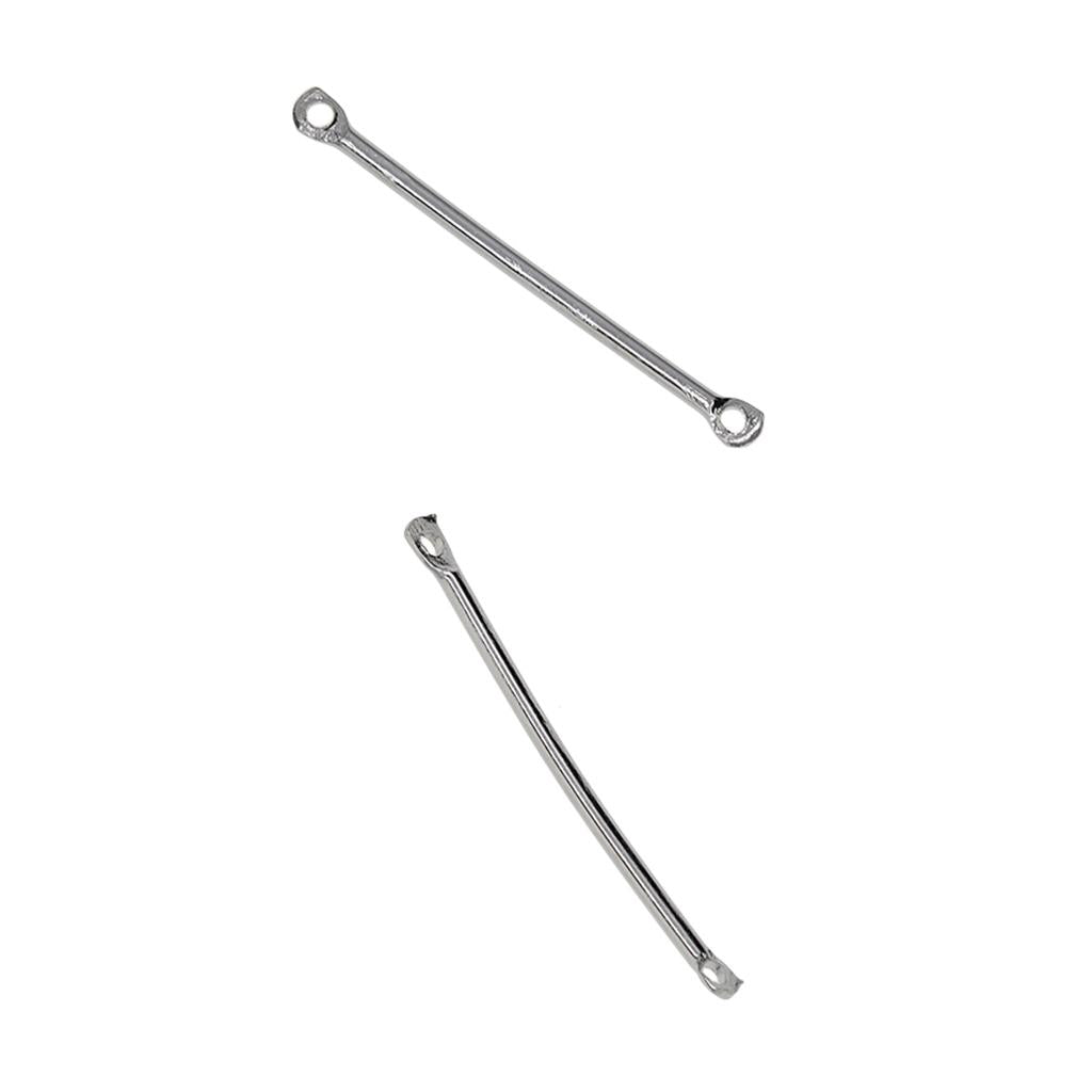 3x100 Pieces Silver Metal Bar Straight Connector Dangle Charms DIY Making 25mm