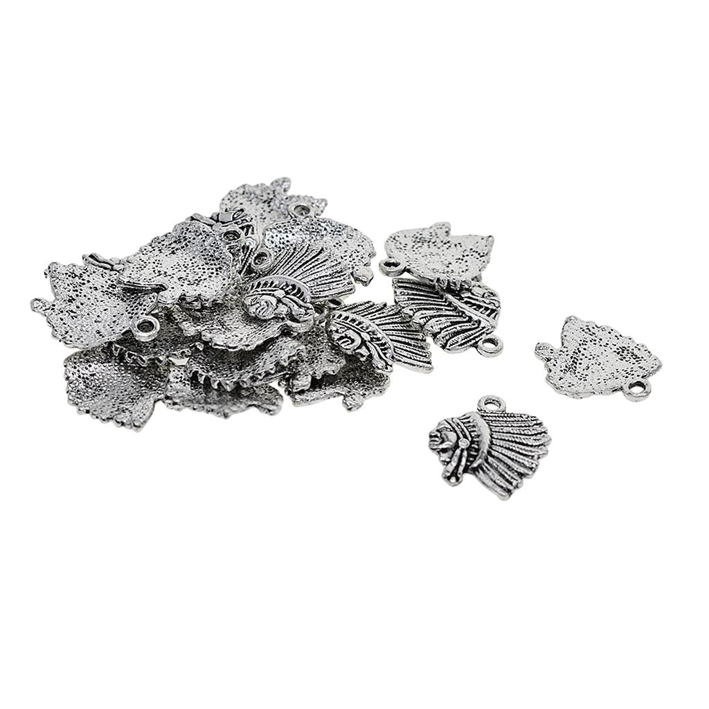 3x30 Pieces Tibetan Silver Indian Chief Head Charms Pendant For DIY Jewelry