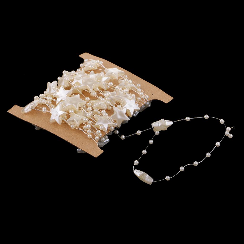 4x5m Artificial Pearls Beads Garland Chain Stars Decoration for Wedding Party