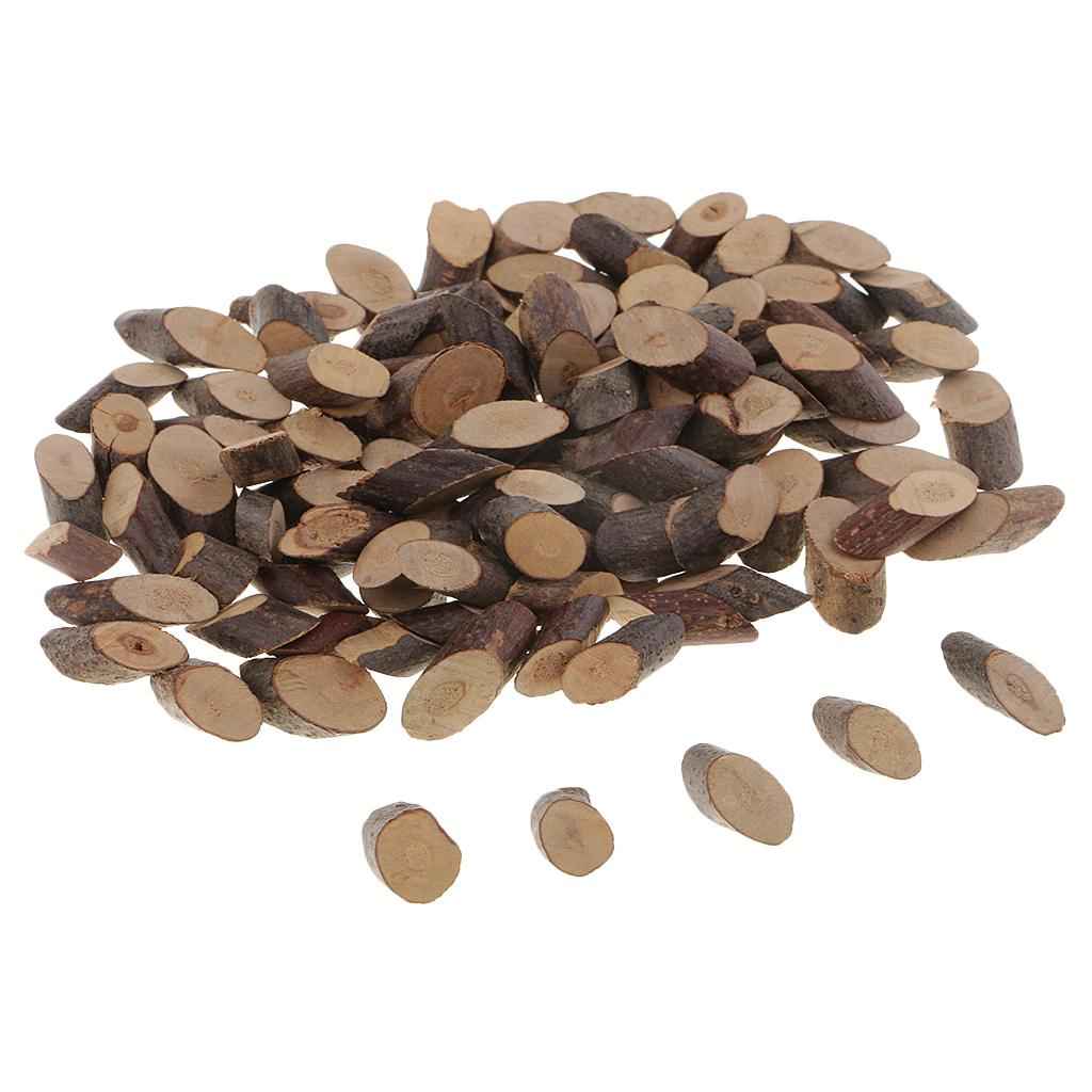 100 Pieces Natural Tree Bark Small Wood Slices Wedding Christmas Home Decor
