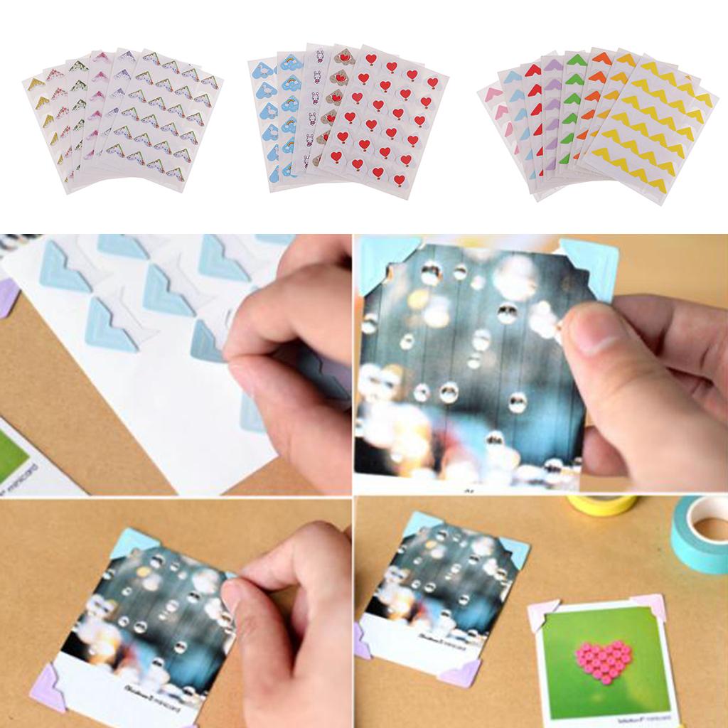 2x6 Sheets Mounting Photo  Sticker Paper Corner Sticker for Scrapbooking Album