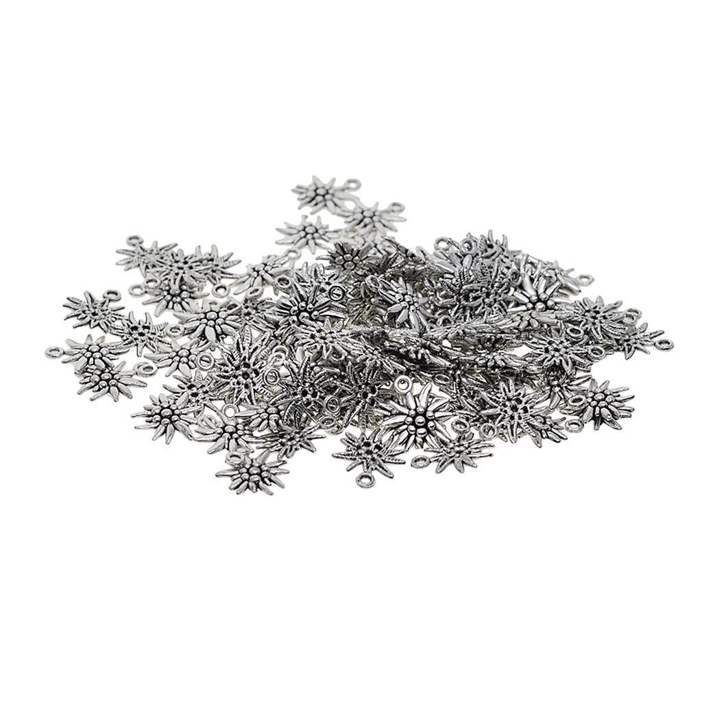 2x100 Pieces Alloy Fruit Flower Pendants DIY Necklace Bracelet Charms Silver