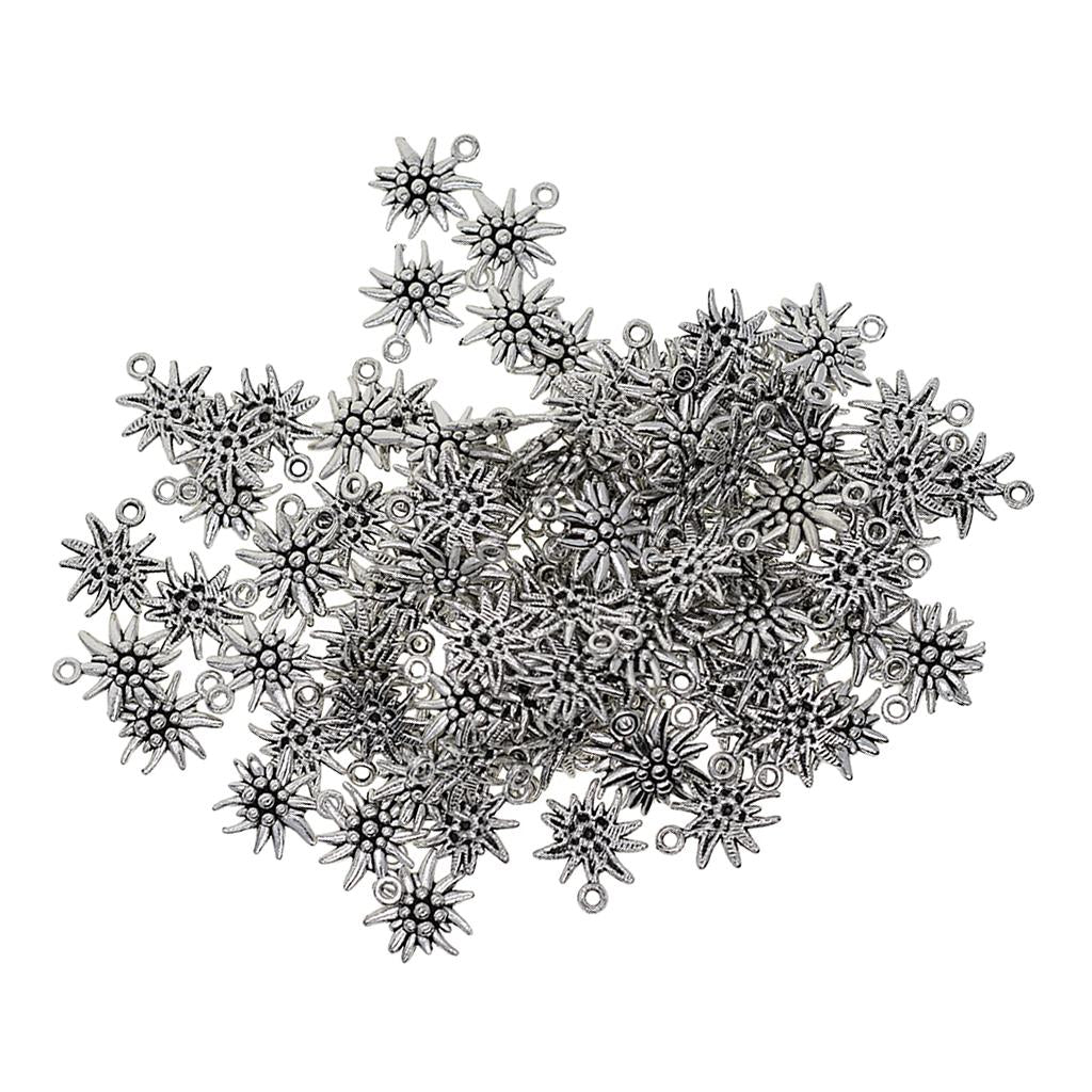 2x100 Pieces Alloy Fruit Flower Pendants DIY Necklace Bracelet Charms Silver