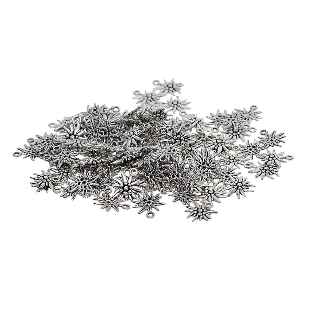 2x100 Pieces Alloy Fruit Flower Pendants DIY Necklace Bracelet Charms Silver