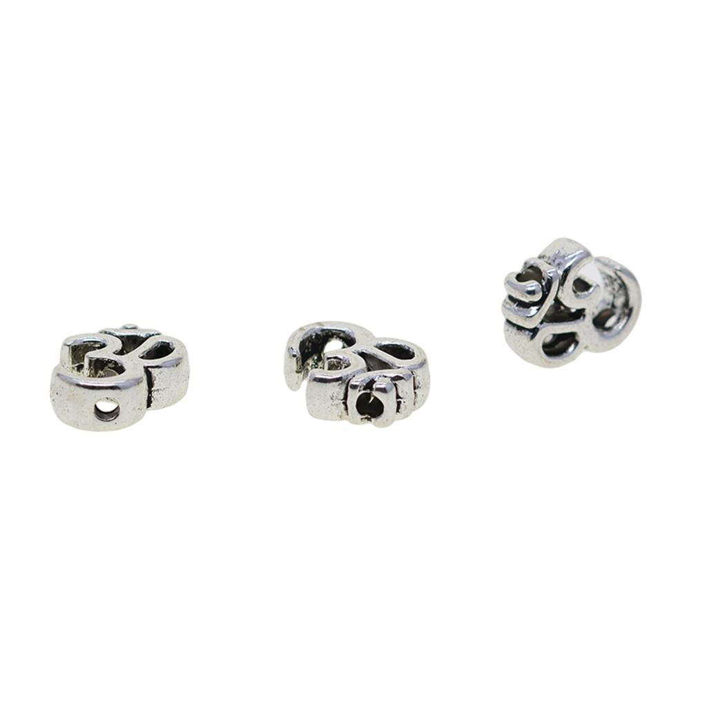 3x50 Pieces Antique Silver Om Charms Meditation Jewelry Yoga Spacer Beads