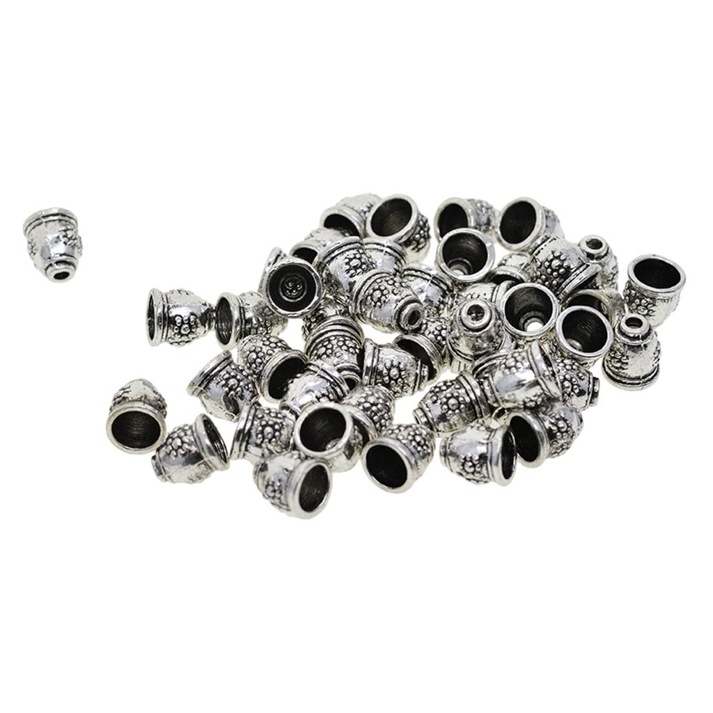 3x50 Pieces Daisy Patterned Beads Cap Tassel End Cap Jewelry Making Findings