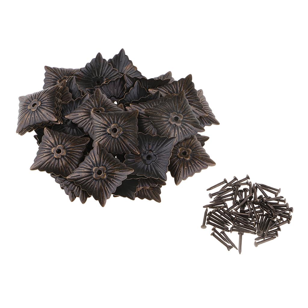 3x50 Pieces Square Tacks Nails Stud Pins Sofa Furniture Wall Upholstery Decor