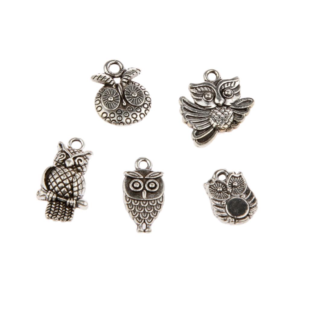 3x50 Pieces Tibetan Silver Owl Charms Pendant Bead DIY Jewelry Making Crafting