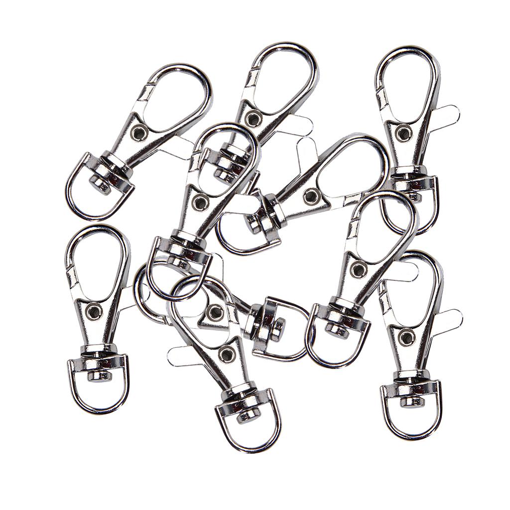 5x10 Pieces Silver Swivel Clasps Lanyard Snap Hook Lobster Claw Clasp Findings
