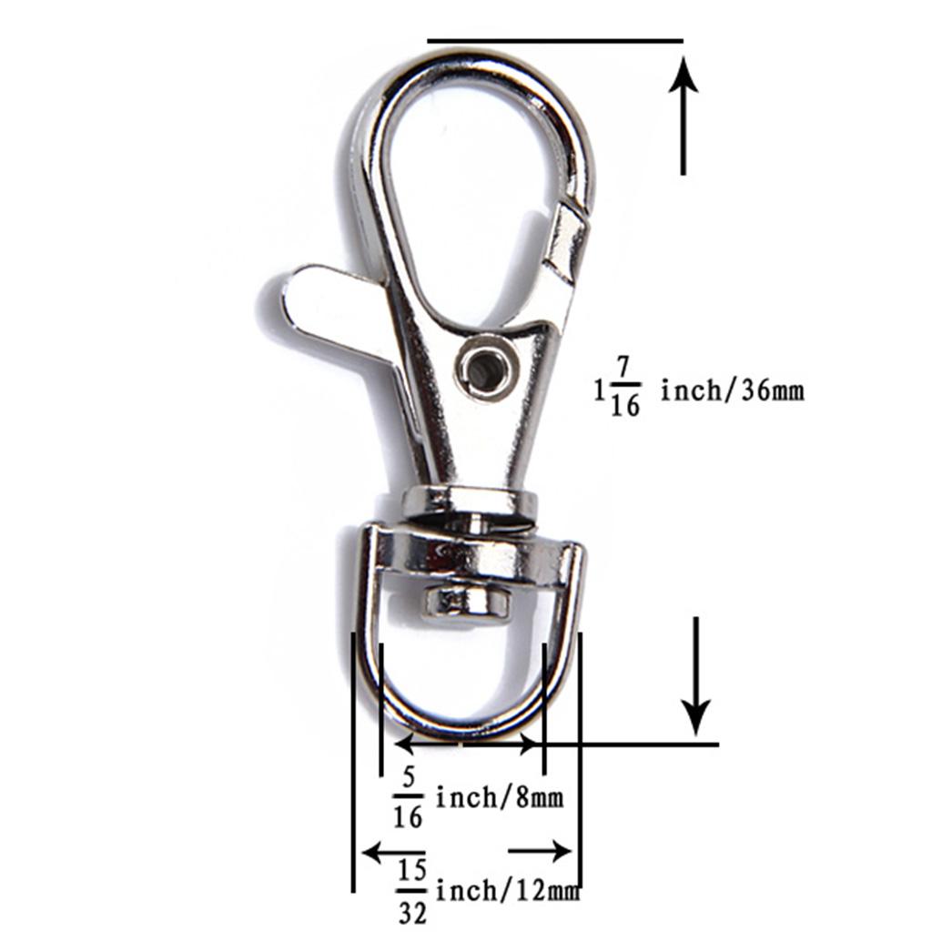 6x10 Pieces Silver Swivel Clasps Lanyard Snap Hook Lobster Claw Clasp Findings