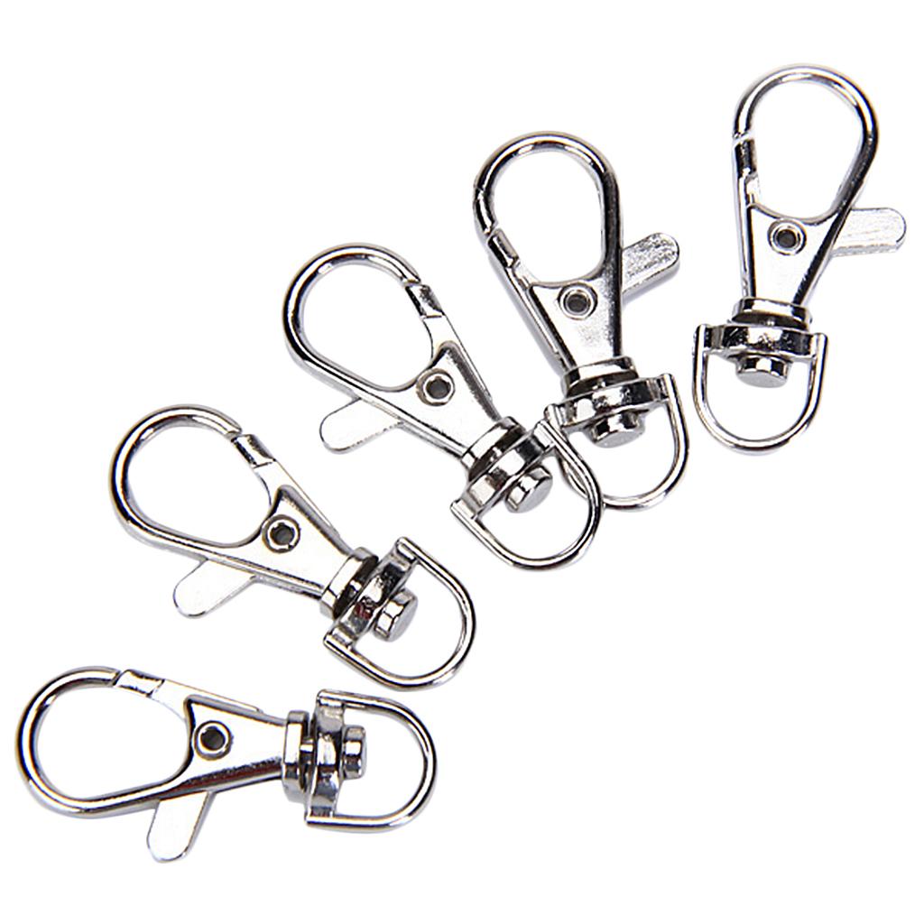 4x10 Pieces Silver Swivel Clasps Lanyard Snap Hook Lobster Claw Clasp Findings