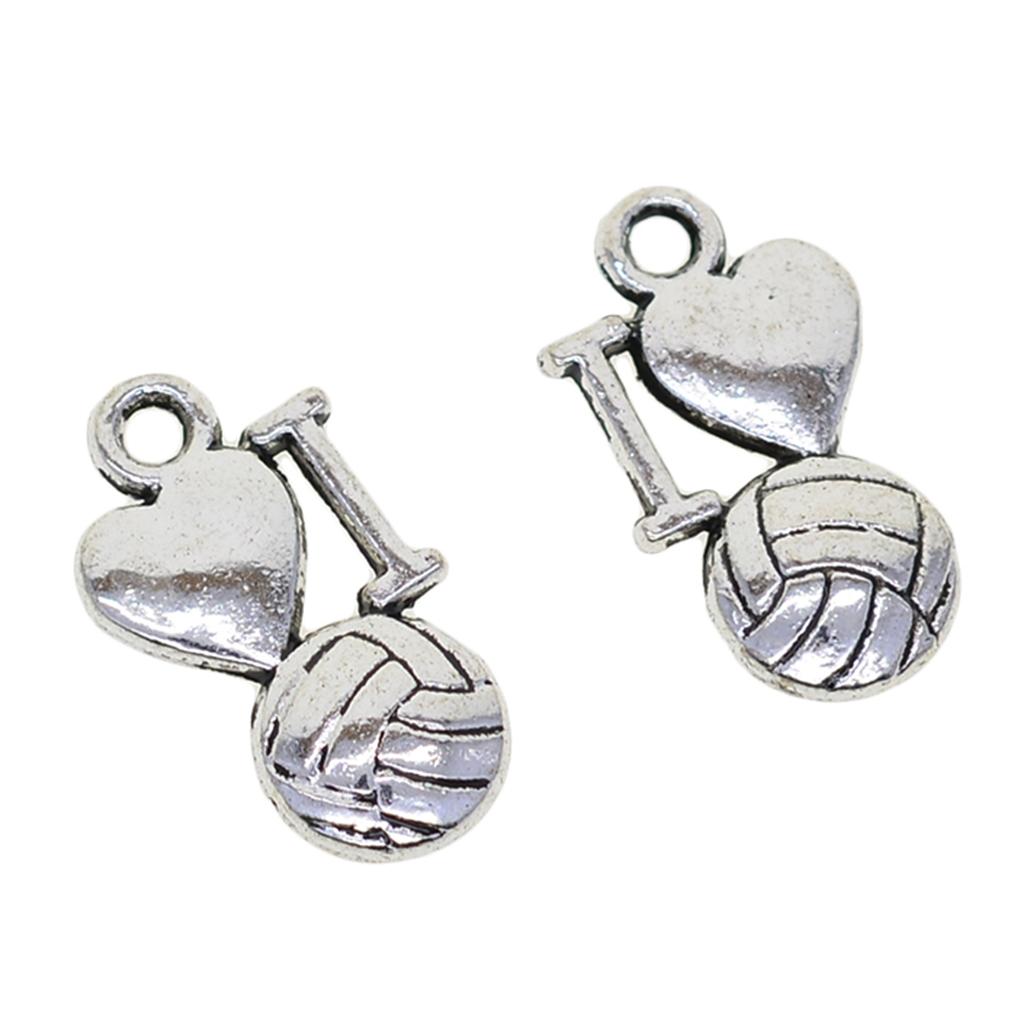4x50Pc Beaded Tibetan Silver Love Shape Charms Pendant Jewelry Findings Making