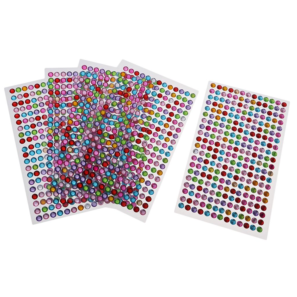 2x5 Pcs Crystal Rhinestone Self Adhesive Gem Embellishment Stickers Multi 6mm