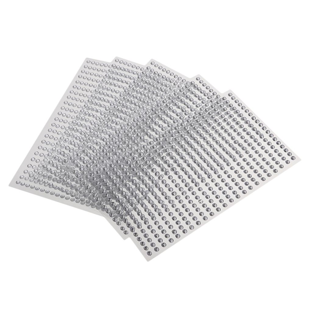 2x5 Pcs Crystal Rhinestone Self Adhesive Gem Embellishment Stickers Clear 4mm