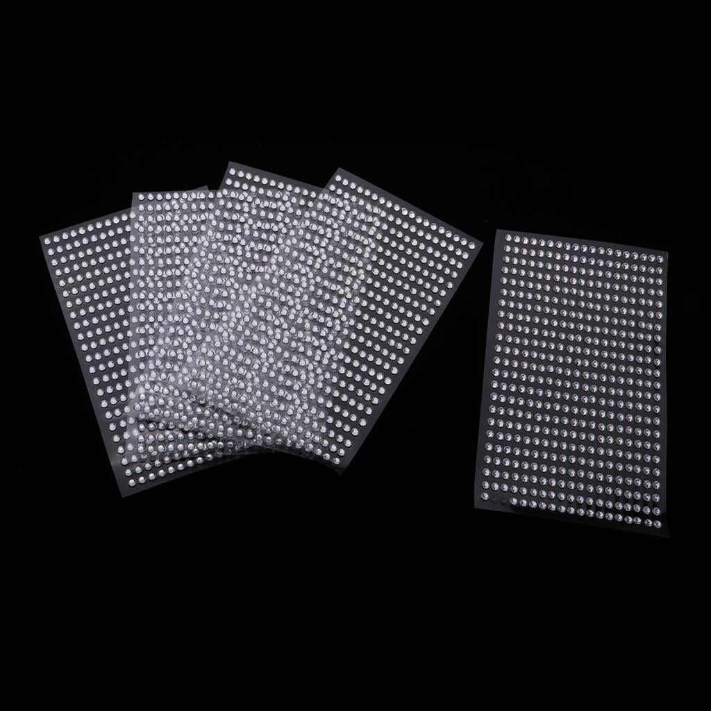 2x5 Pcs Crystal Rhinestone Self Adhesive Gem Embellishment Stickers Clear 4mm