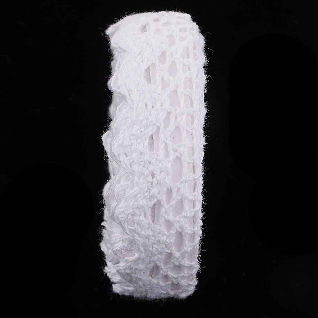 2 Yards Self Adhesive Cotton Lace Decorative Sticky Ribbon Tape 15mm White