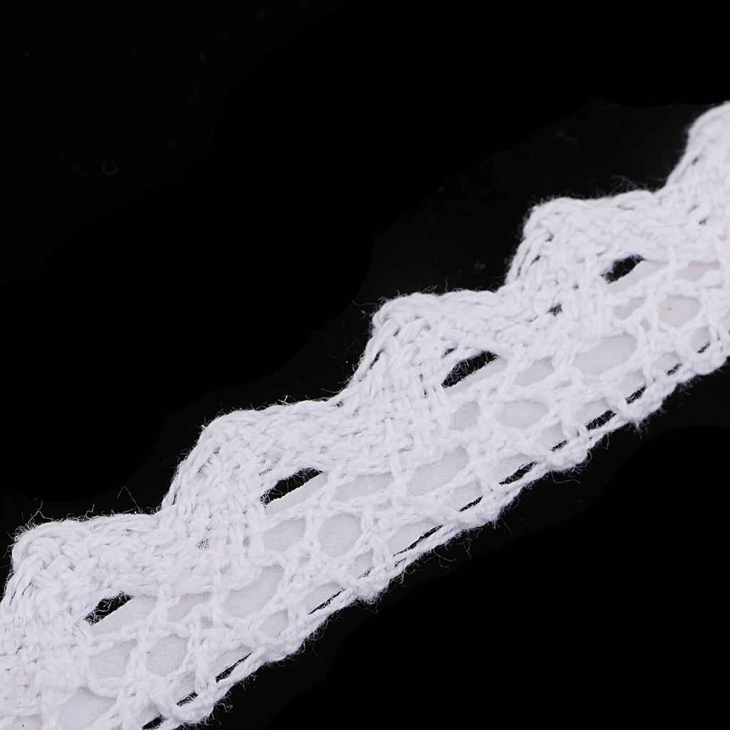 2 Yards Self Adhesive Cotton Lace Decorative Sticky Ribbon Tape 15mm White