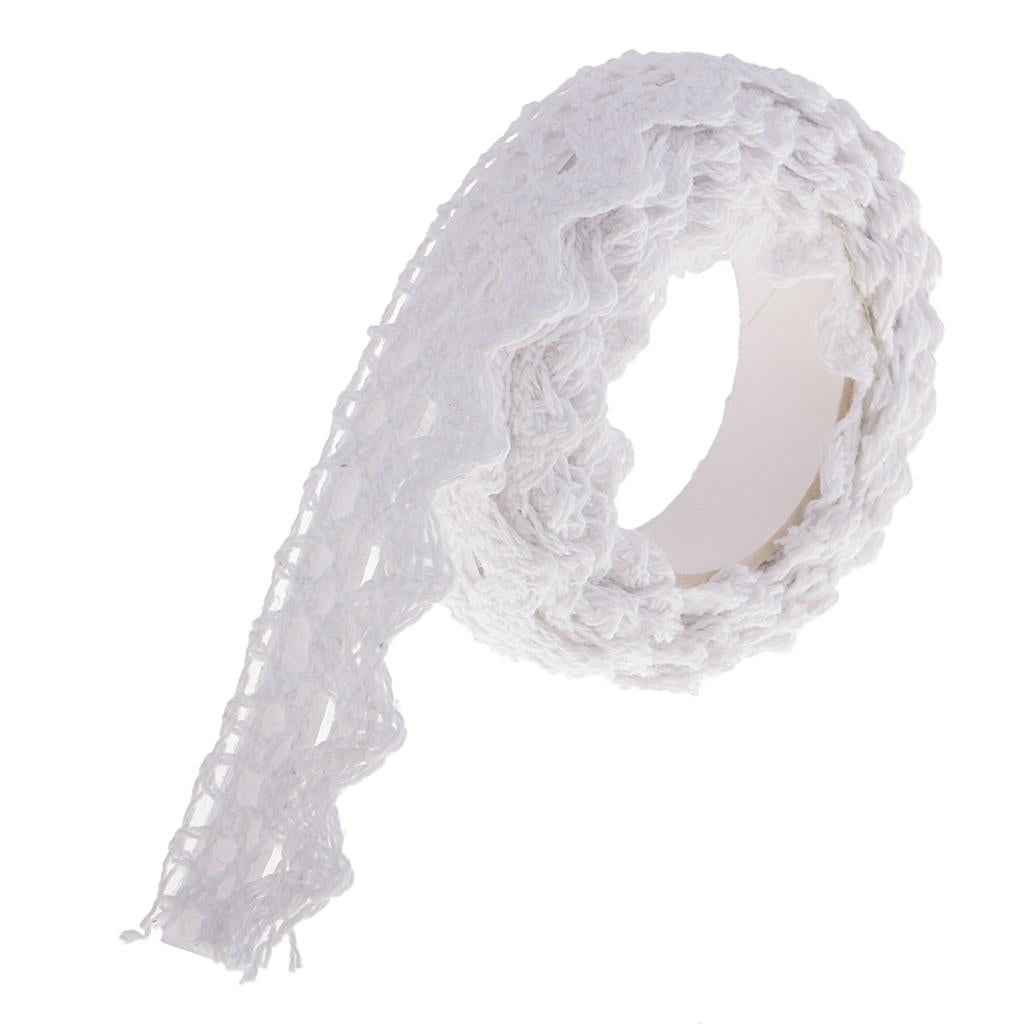2 Yards Self Adhesive Cotton Lace Decorative Sticky Ribbon Tape 15mm White