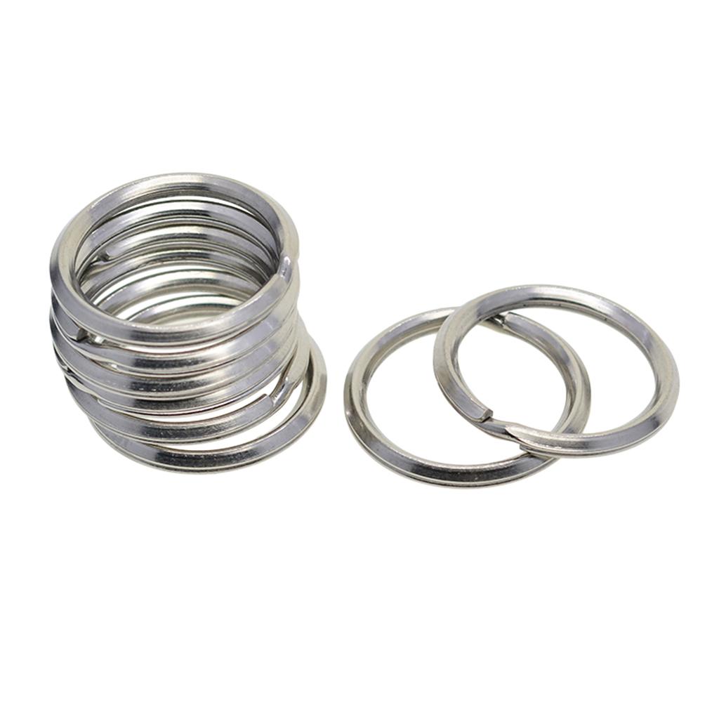 2x10 Pieces Stainless Steel Double Split Ring Key Rings Keychain DIY Findings