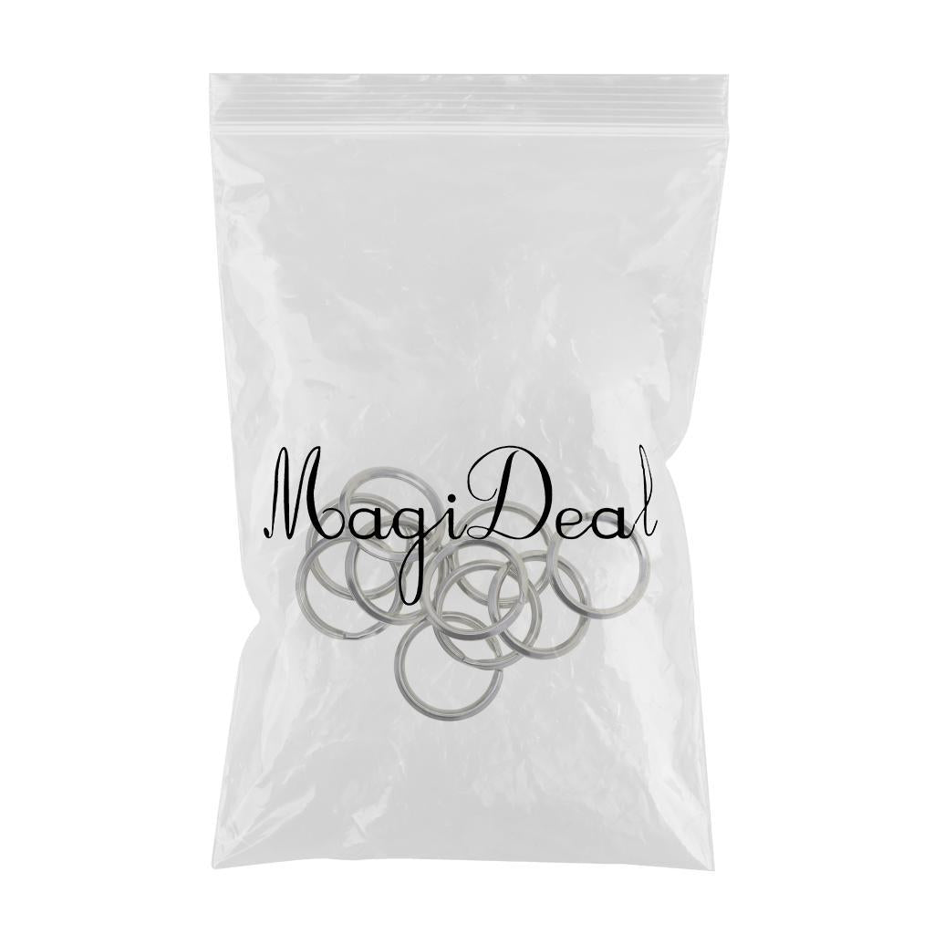 4x10 Pieces Stainless Steel Double Split Ring Key Rings Keychain DIY Findings