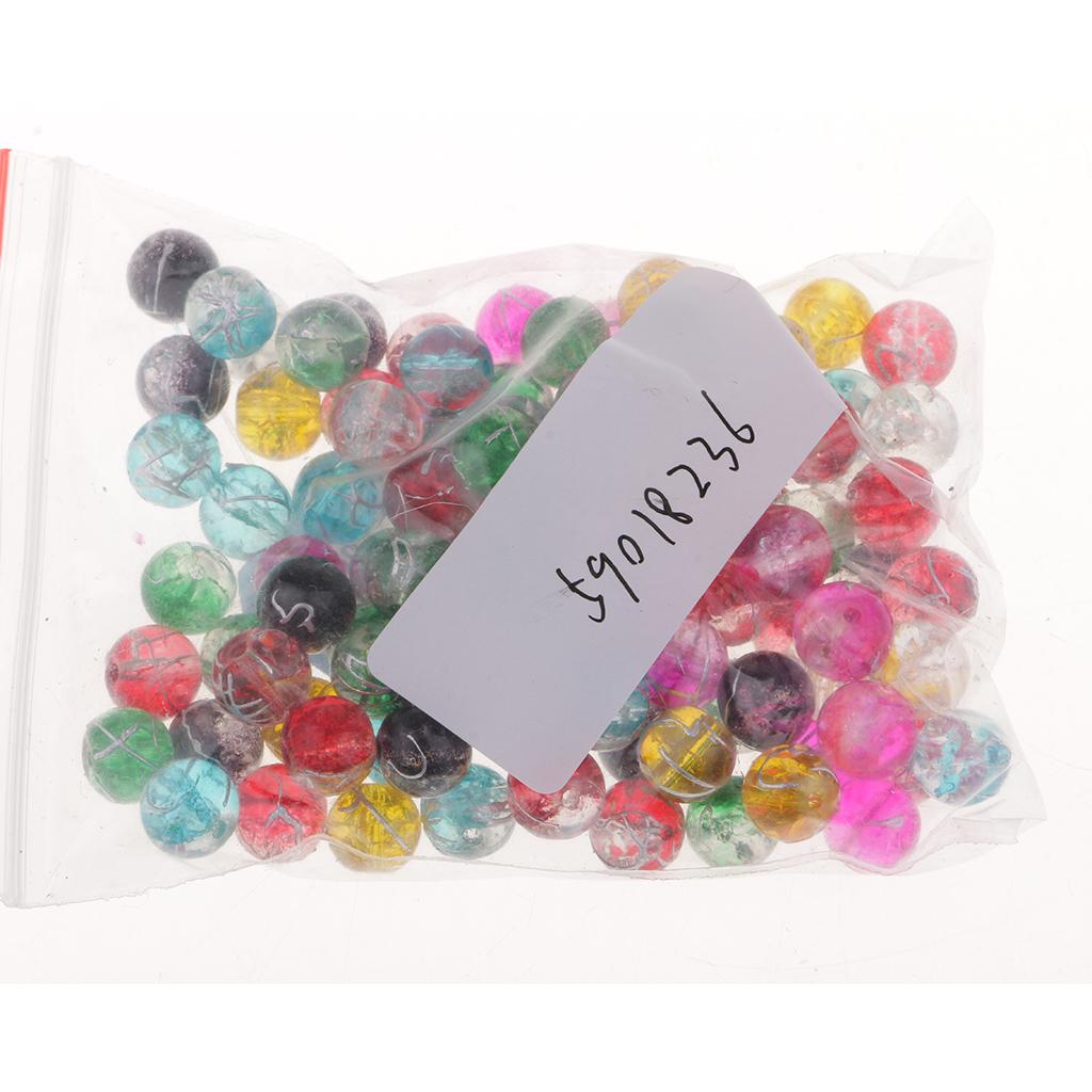 2x100Pcs Glass Round Spacer Loose Beads 8cm for Jewelry Making Findings
