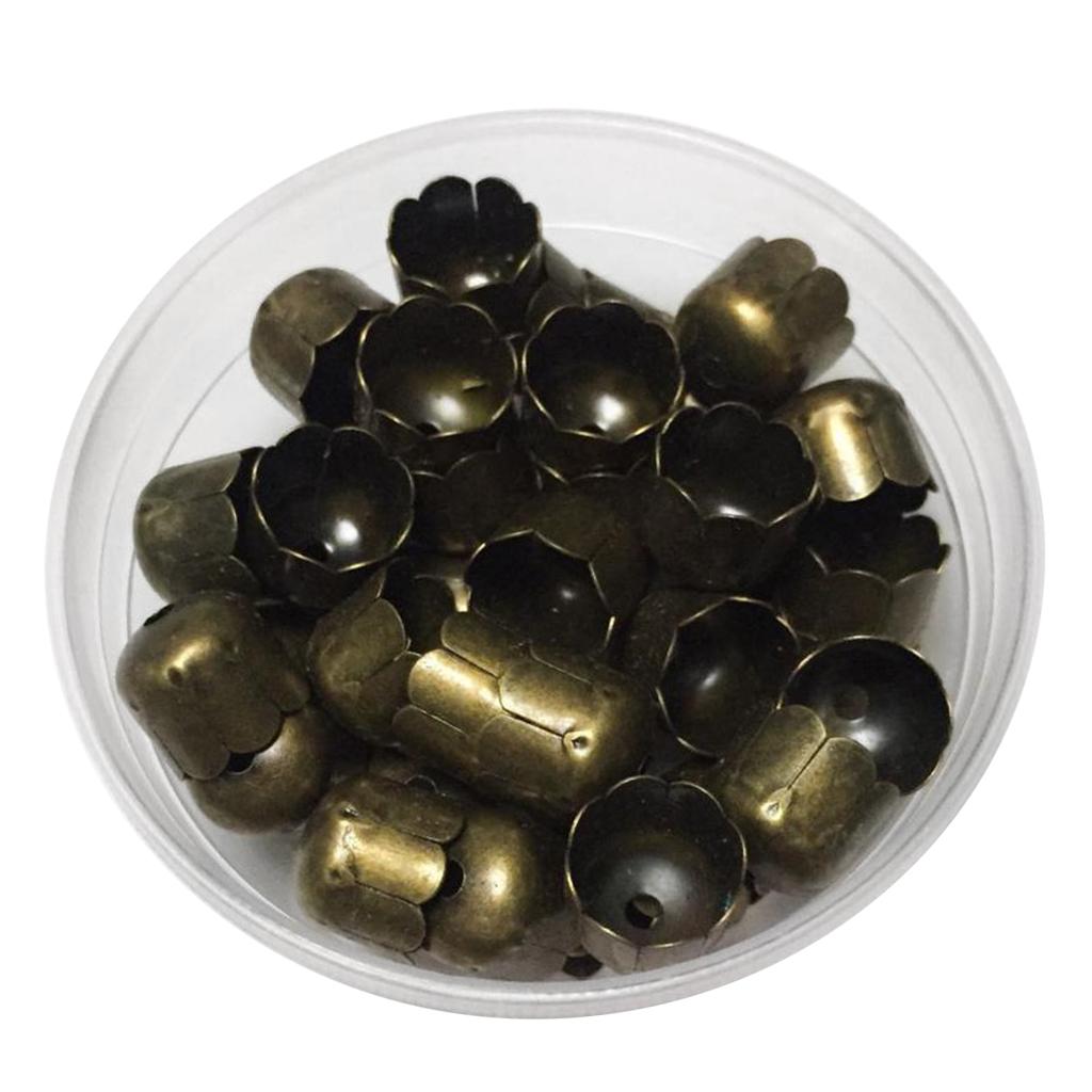 2x45Pcs End Caps Jewelry Iron 10mm Cord End Cap Findings Antique Bronze