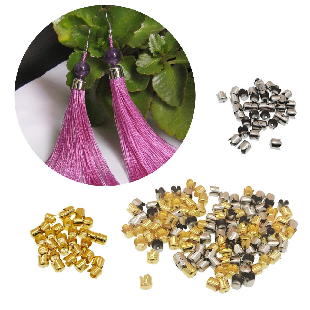 4x160pc plated Bead Caps Flower Tassel end beads Necklace Jewelry DIY gold