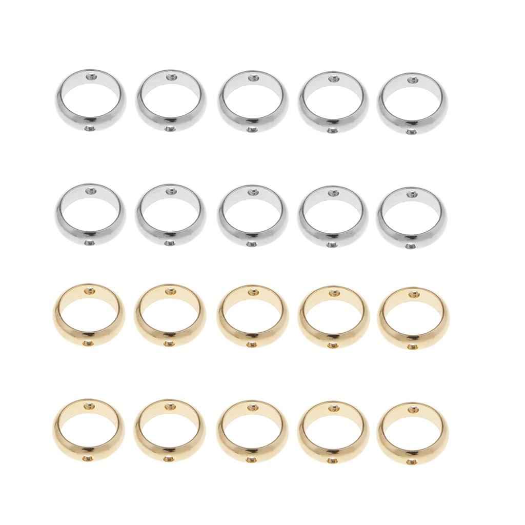 10Pc Metal Beads Circle Rings with Double Hole DIY Jewelry Making Gold 6mm