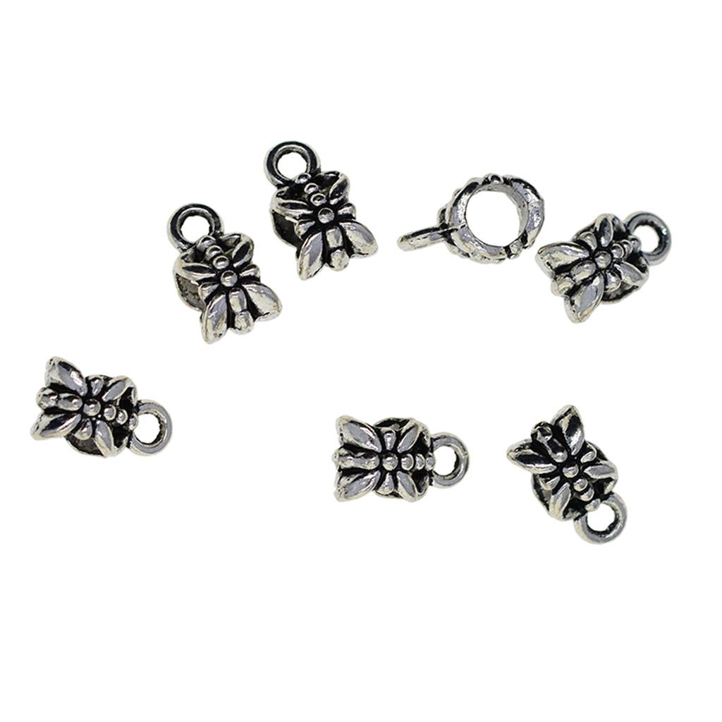 3x100Piece Tibetan Silver Hanger Bail Tube Beads Connectors for Jewelry Making