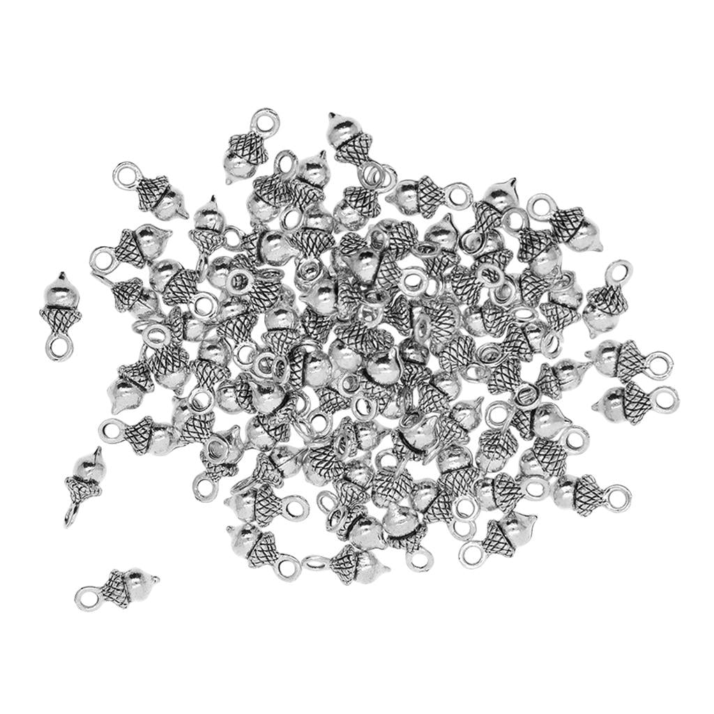 2x50 Piece DIY Antique Acorn Charms Pendants Dangle Beads Jewelry DIY Findings