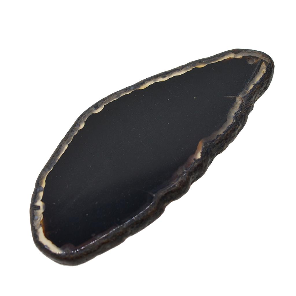 2xBlack Irregular Agate Quartz Slice Drilled Pendant Jewelry Making Charms
