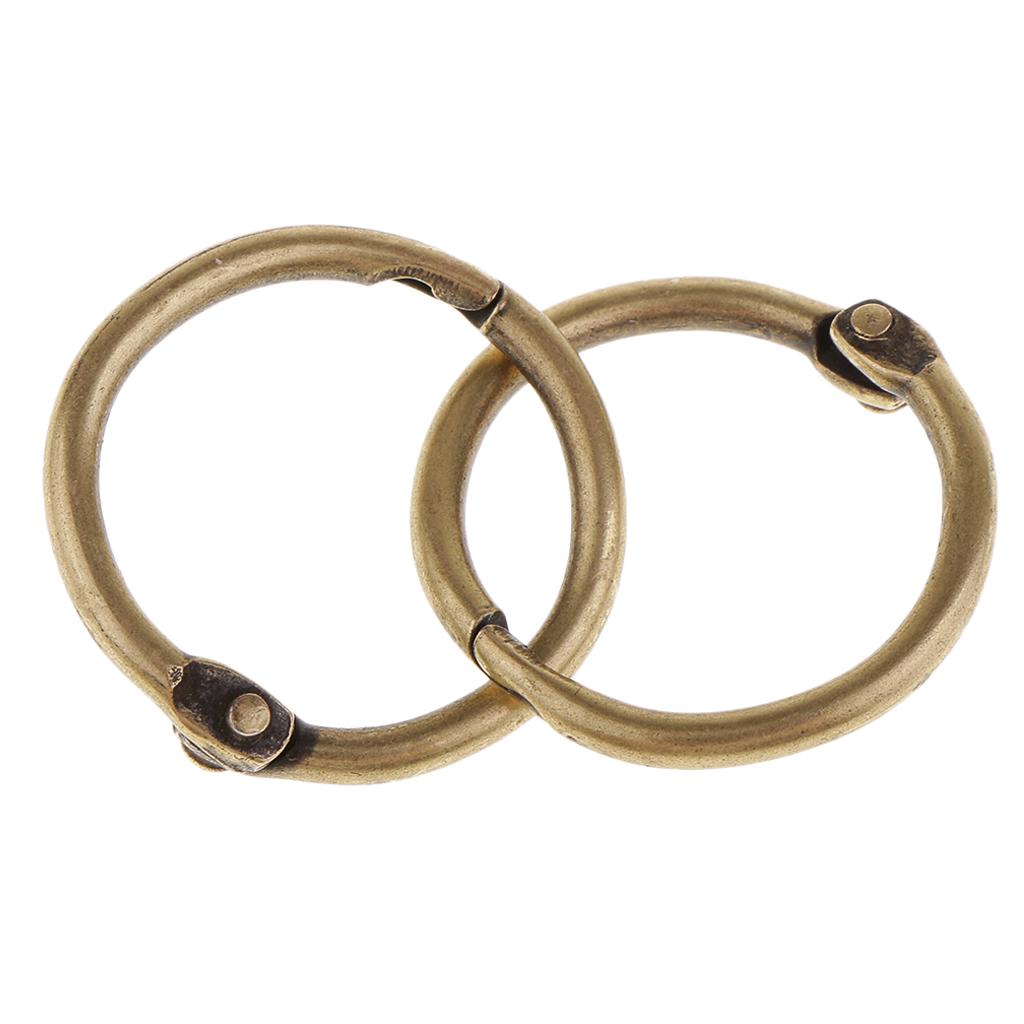 3x10 Pieces 2cm Album Binder Spiral Ring Refillable Loose Leaf Rings Bronze