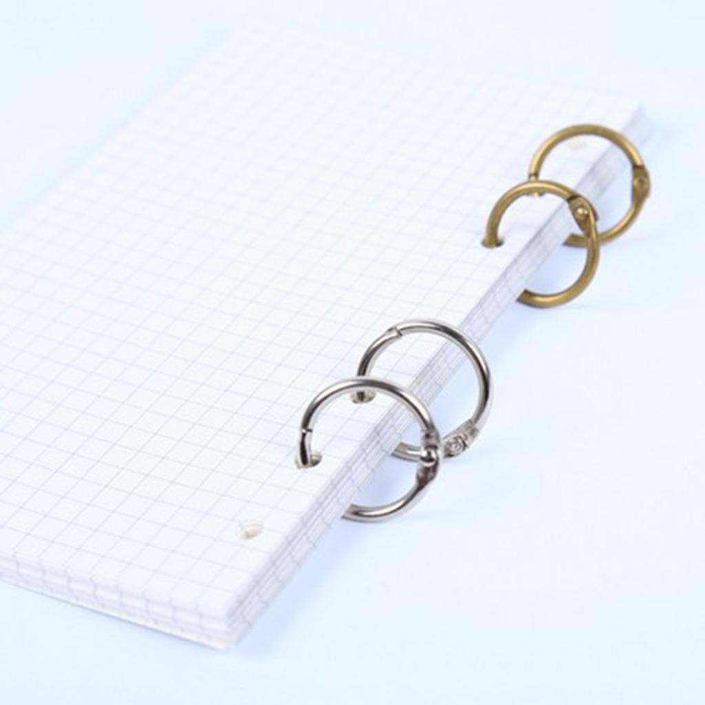 4x10 Pieces 2cm Album Binder Spiral Ring Refillable Loose Leaf Rings Bronze
