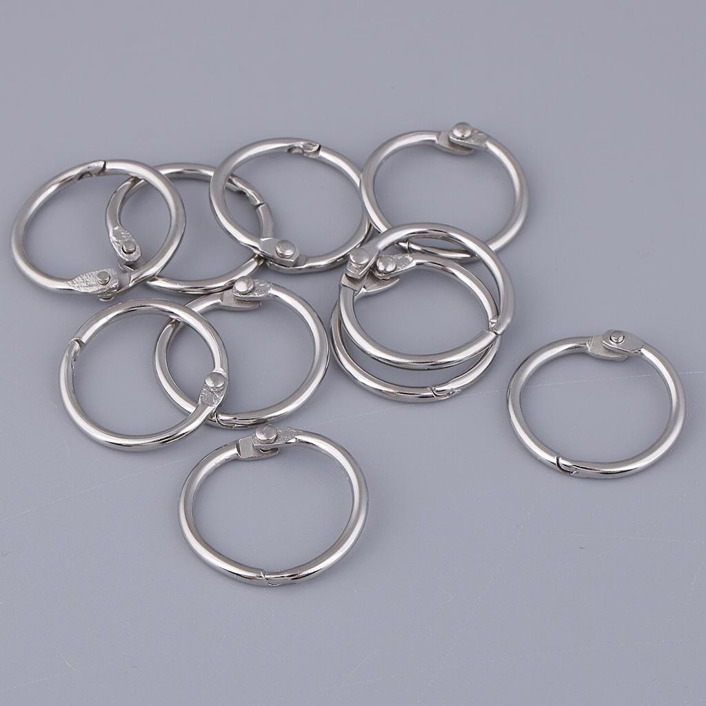 2x10 Pieces 2cm Album Binder Spiral Ring Refillable Loose Leaf Rings Silver