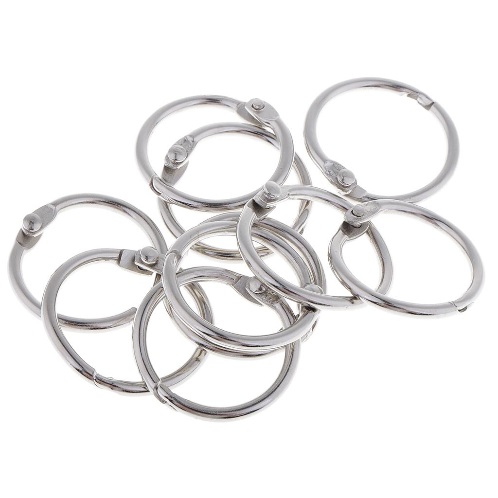 4x10 Pieces 2cm Album Binder Spiral Ring Refillable Loose Leaf Rings Silver