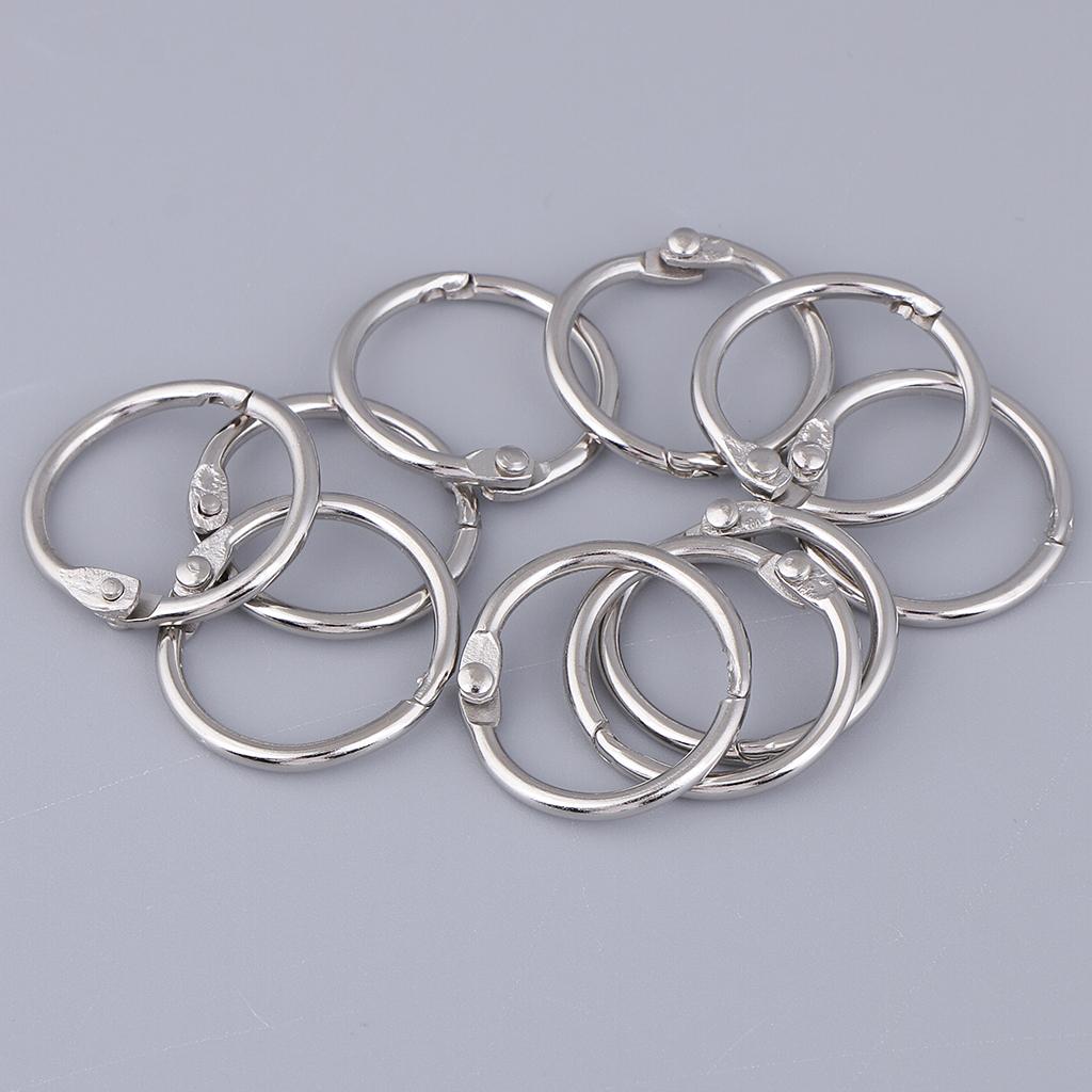 4x10 Pieces 2cm Album Binder Spiral Ring Refillable Loose Leaf Rings Silver
