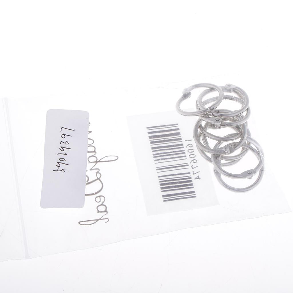 4x10 Pieces 2cm Album Binder Spiral Ring Refillable Loose Leaf Rings Silver