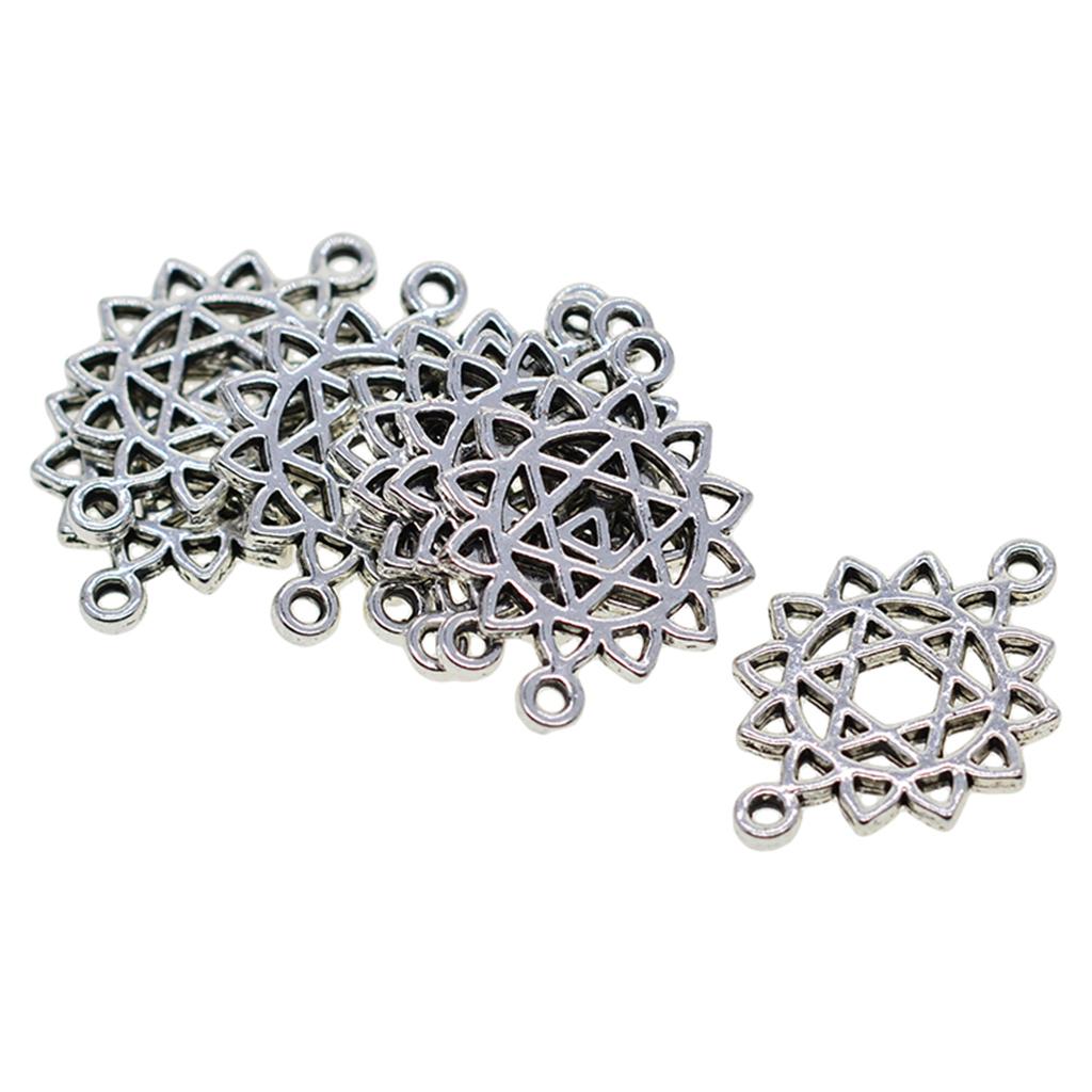 2x50x Tibetan Silver hexagram Charms pendants DIY crafts jewelry making