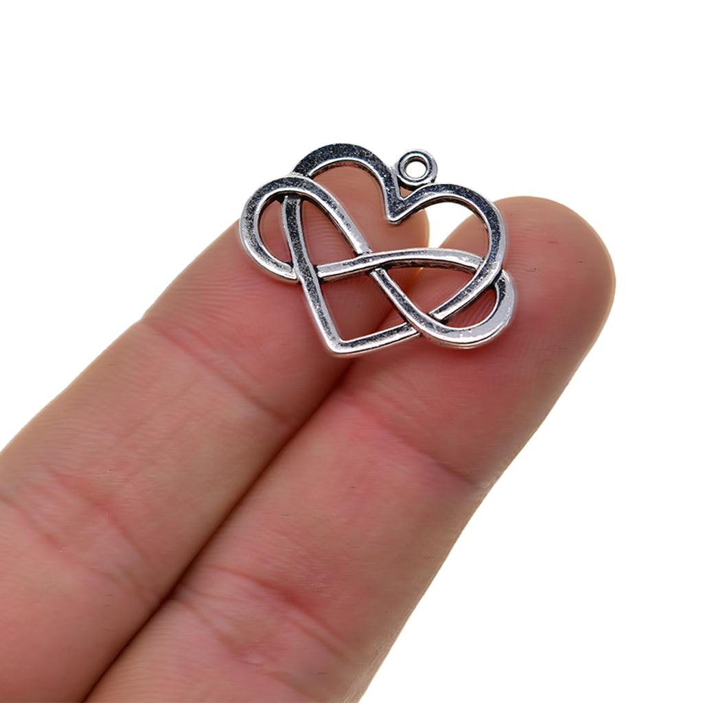 3x20pcs Tibetan Silver infinite love Heart Charms Pendants for Jewelry Making