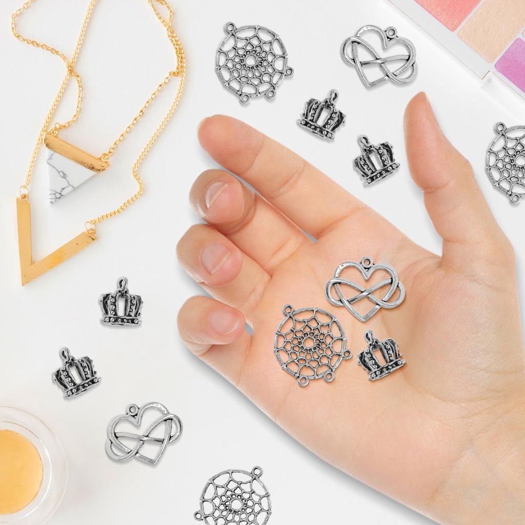 3x20pcs Tibetan Silver infinite love Heart Charms Pendants for Jewelry Making