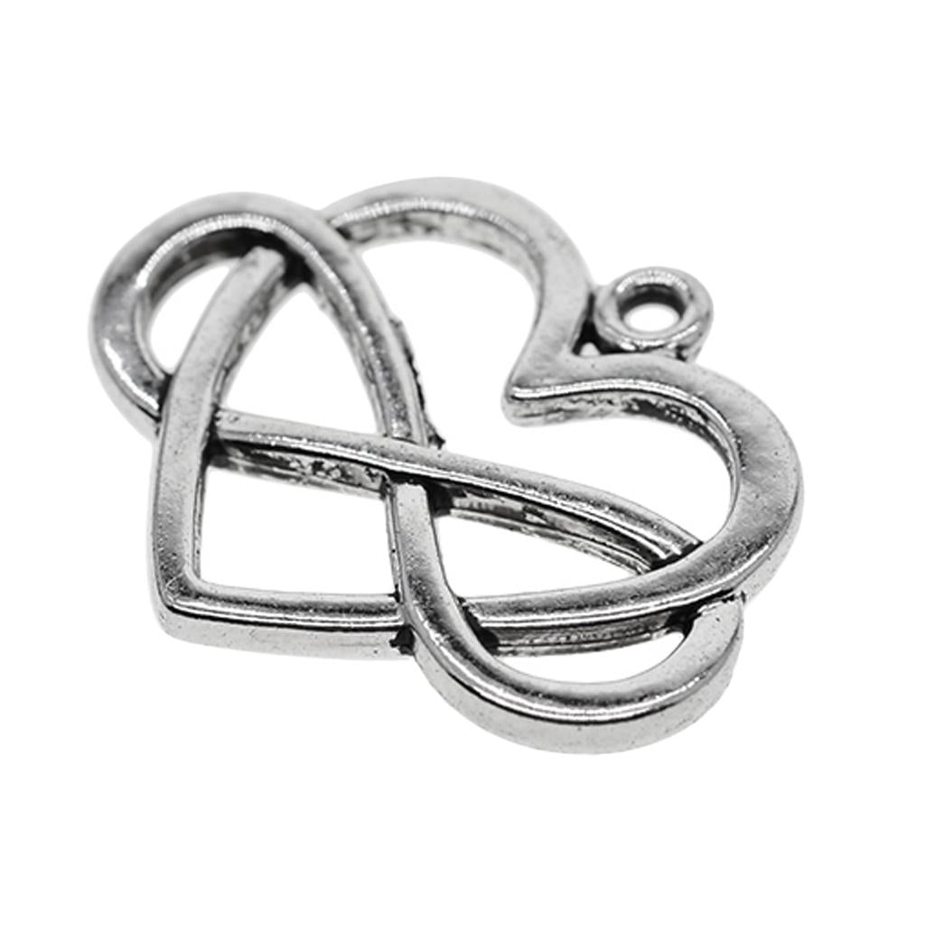 3x20pcs Tibetan Silver infinite love Heart Charms Pendants for Jewelry Making