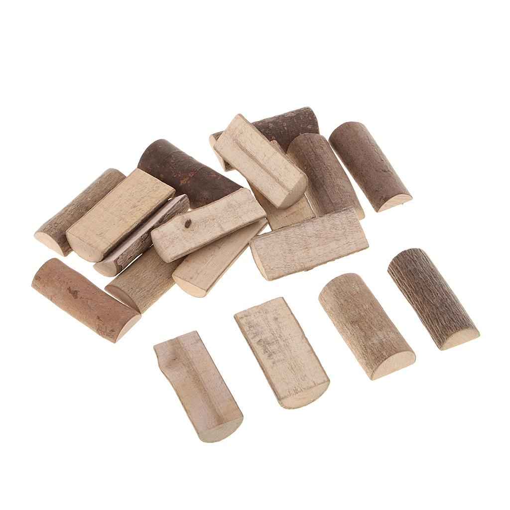 20 Pieces 15x35mm Natural Tree Wood Sticks Logs Tree Stumps Blocks Wooden Pieces for Arts & Crafts, Home Decoration, Wedding Event Ornaments