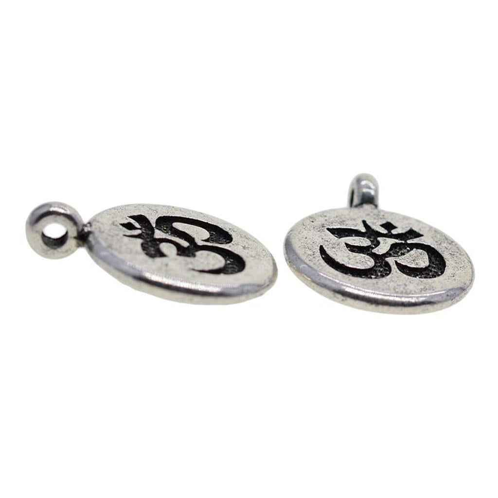 30x Tibetan Silver Yoga Charms DIY Pendant for Necklace Jewelry Making OM