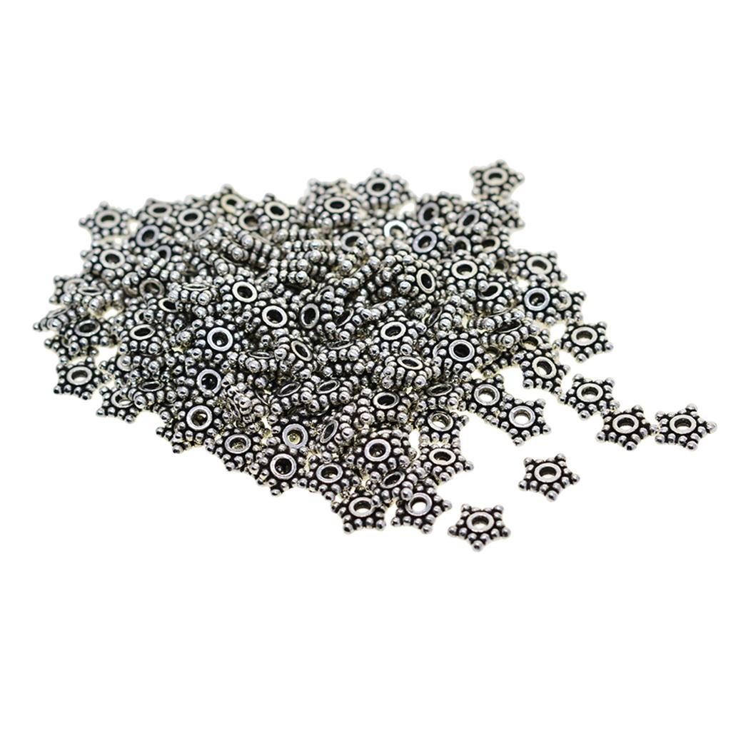 4x100pc 8mm Star Tibetan Silver Spacer Loose Beads Jewelry Findings DIY Making