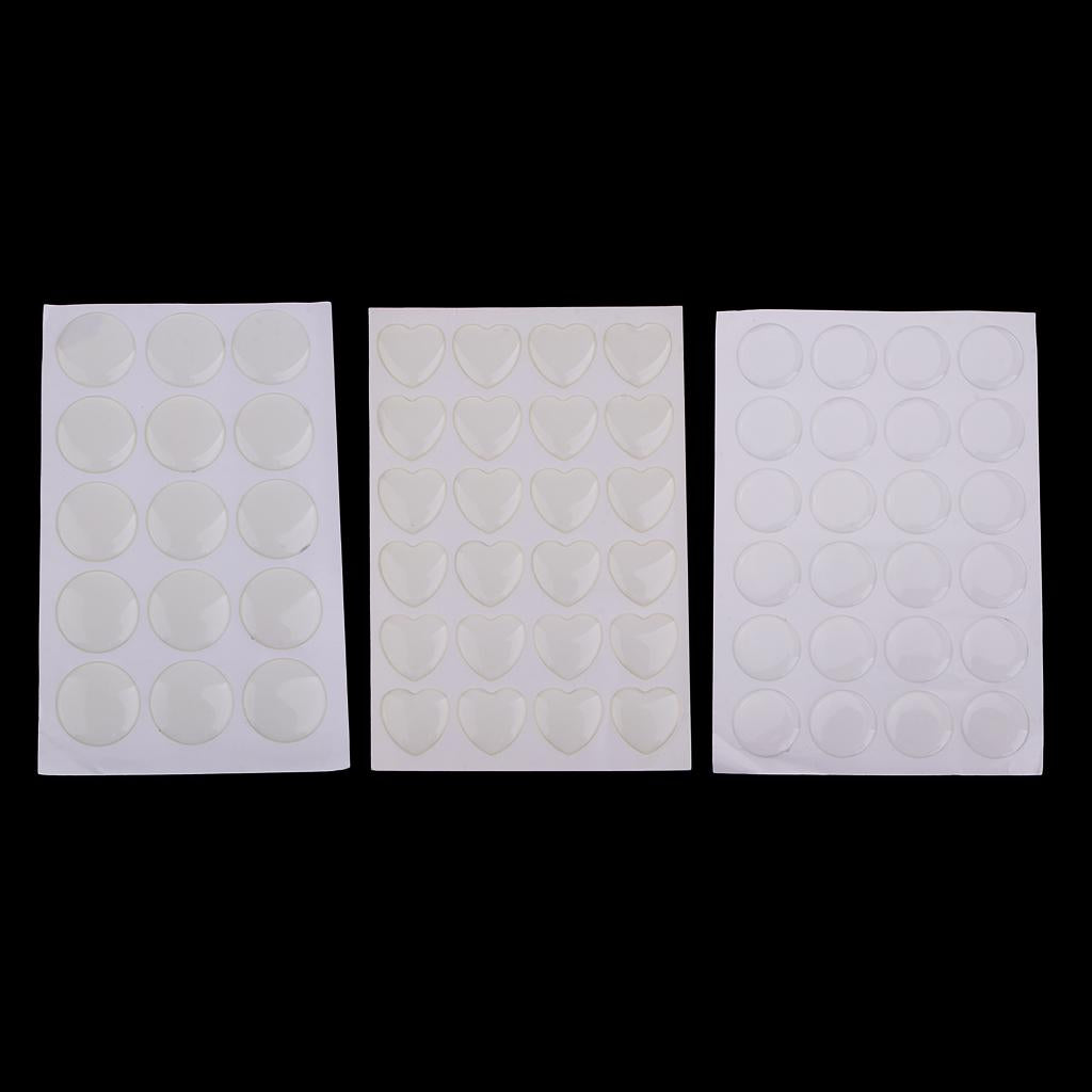 5xCrystal Clear Epoxy Resin Dome Stickers for Bottle Cap Crafts 1 inch Heart
