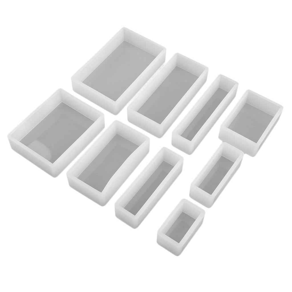 9Pieces DIY Resin Molds Jewelry Making Mould Tool Silicone Ornament Rectangle Mold for Polymer Clay, Crafting, Epoxy Resin, Dried Flower