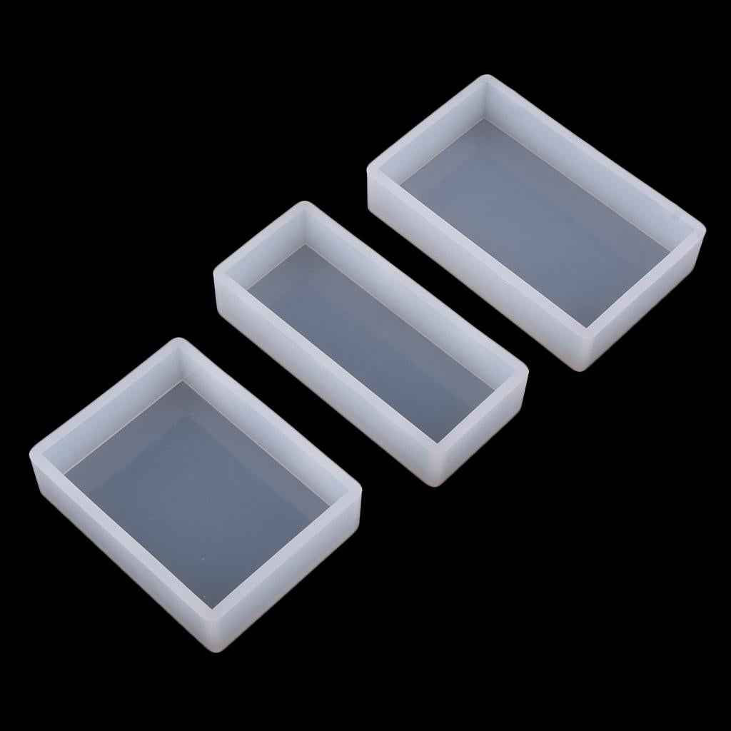 9Pieces DIY Resin Molds Jewelry Making Mould Tool Silicone Ornament Rectangle Mold for Polymer Clay, Crafting, Epoxy Resin, Dried Flower